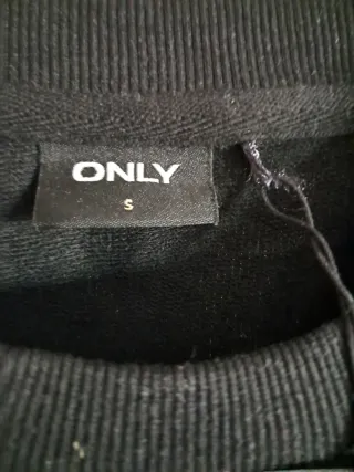 Sudadera mujer negra con estampado ONLY