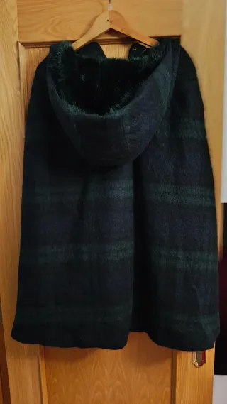 Capa Zara cuadros azul y verde xs