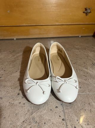 Bailarinas Clarks Blancas Mujer Talla 38