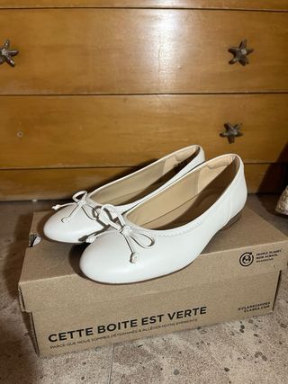 Bailarinas Clarks Blancas Mujer Talla 38