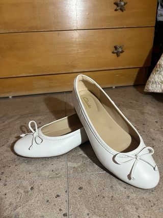 Bailarinas Clarks Blancas Mujer Talla 38