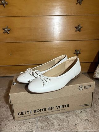 Bailarinas Clarks Blancas Mujer Talla 38