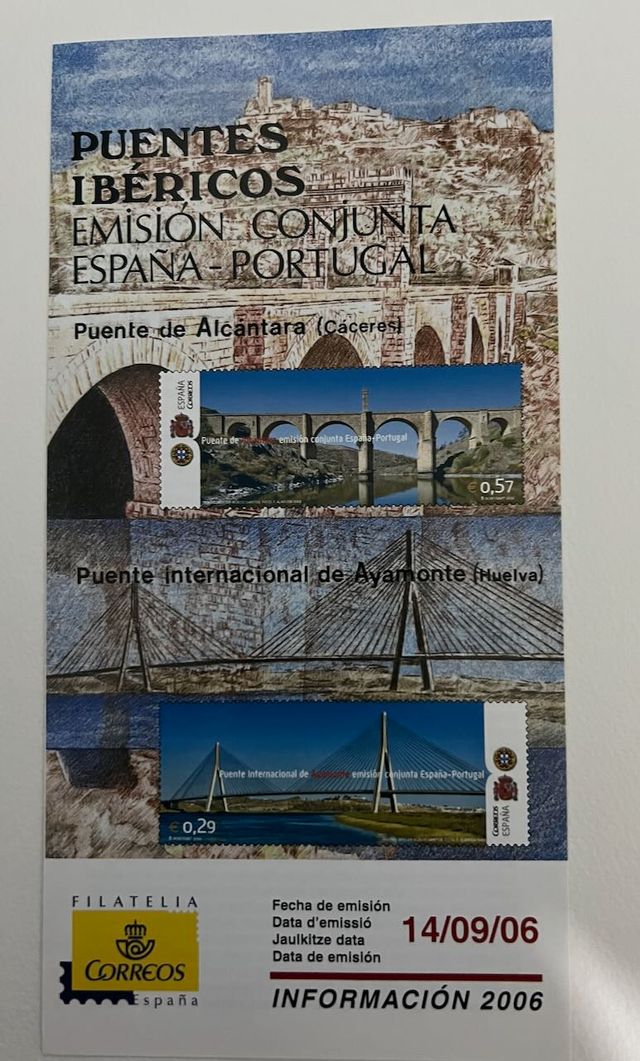 Carpeta Sellos Puentes Ibéricos España-Portugal