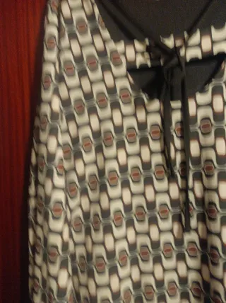 Vestido manga larga estampado mujer