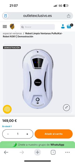 Robot Limpiacristales PuRuiKai Inteligente