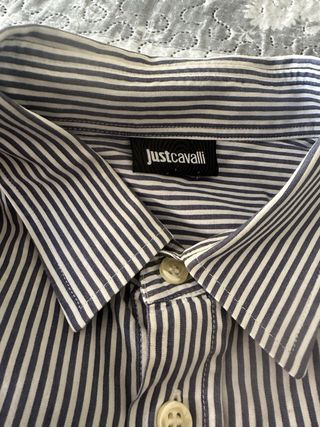 Camicia uomo Just Cavalli righe blu/bianco
