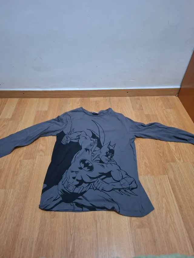 Camiseta Manga Larga Batman Gris