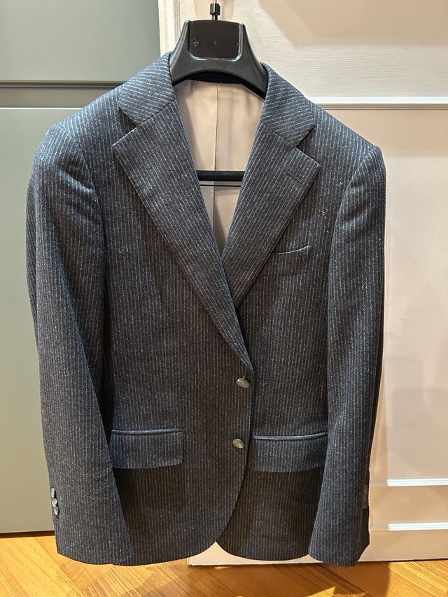 Giacca Suitsupply Flanella Gessato grigio 46