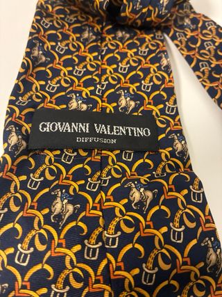 Corbata Giovanni Valentino Azul y Dorado