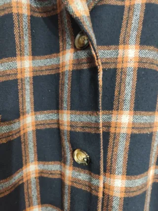 Americana cuadros azul y naranja