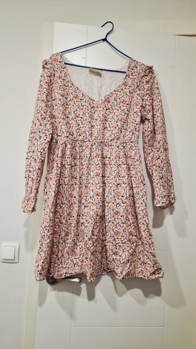 Vestido estampado floral manga larga