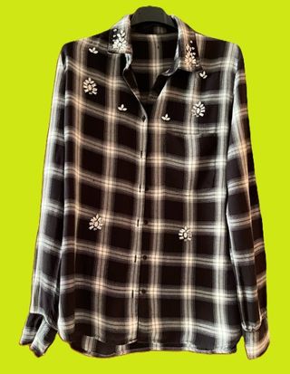 Camicia Guess a quadri con perline