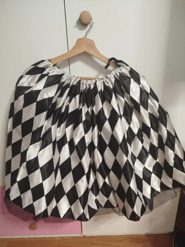 Disfraz Arlequín Blanco y Negro Talla Única