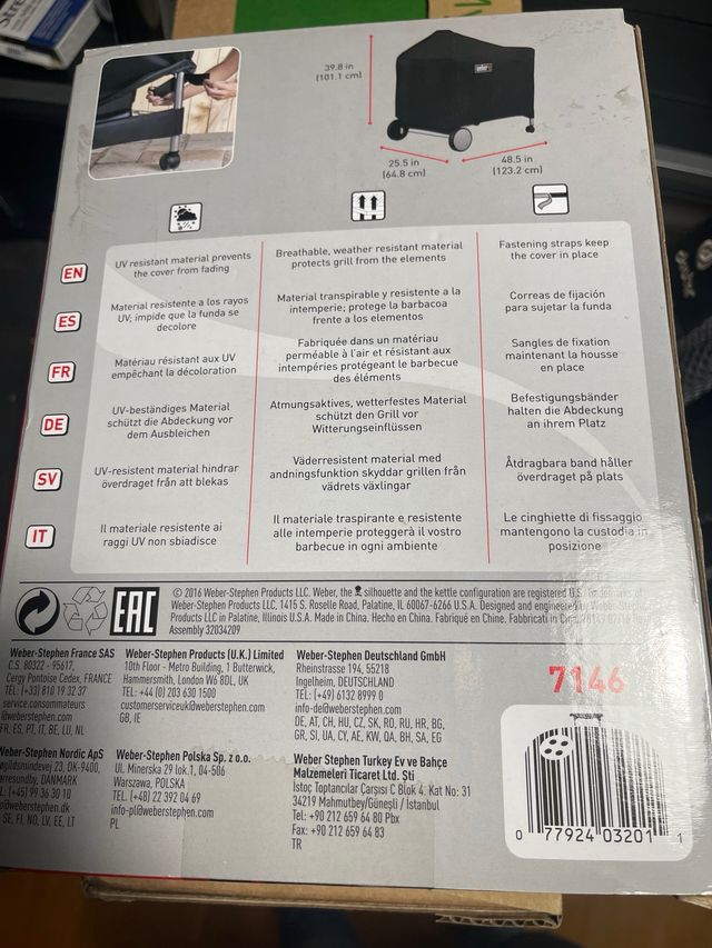 Fodera per barbecue Weber Premium Nero