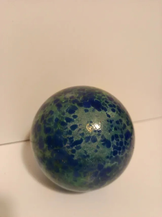 Bola de Navidad Vidrio Soplado Azul. Glassblowing