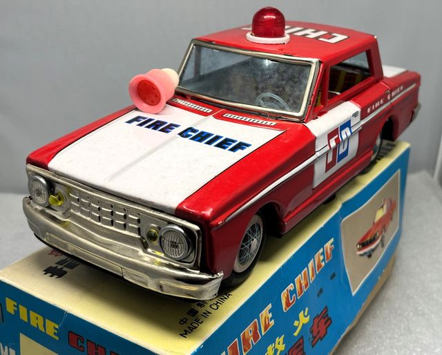 Coche Juguete antiguo Fire Chief, Friccion, c/caja