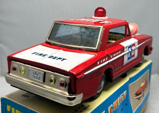 Coche Juguete antiguo Fire Chief, Friccion, c/caja