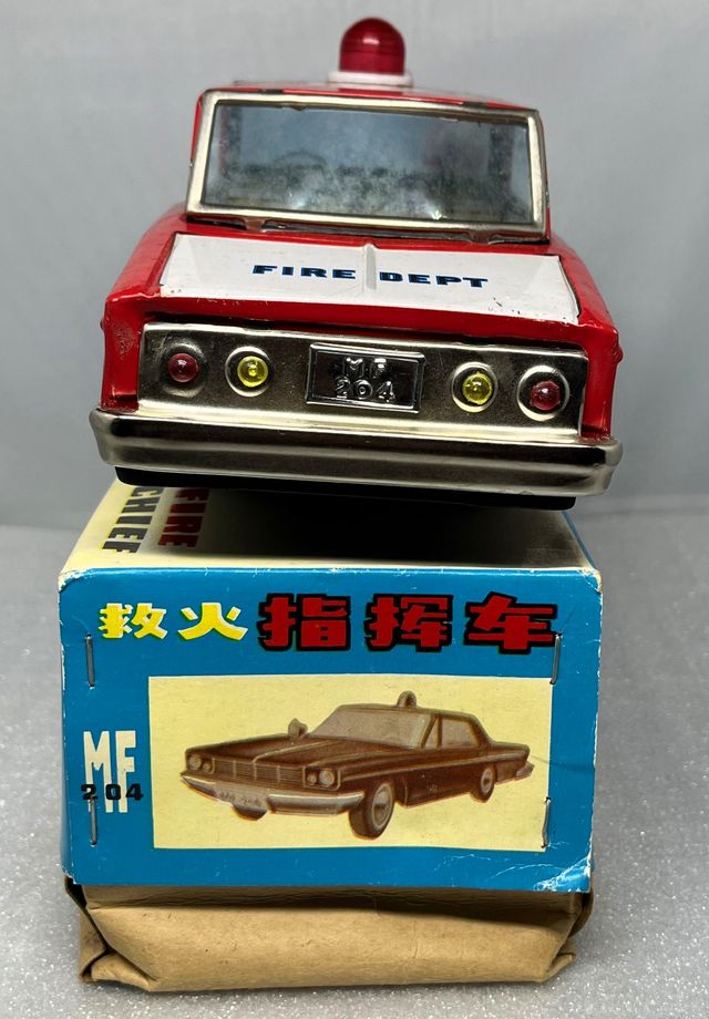 Coche Juguete antiguo Fire Chief, Friccion, c/caja