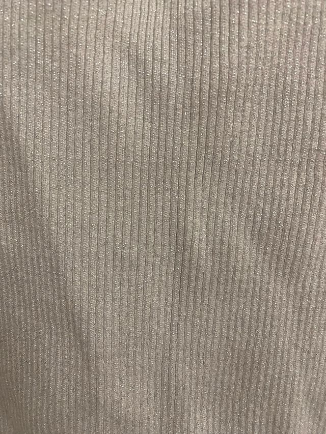 Top plateado con brillo de canalé sin mangas