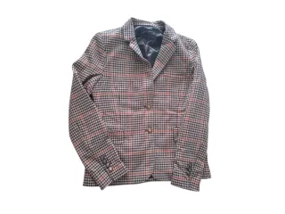 Americana Zara cuadros marrón y rojo