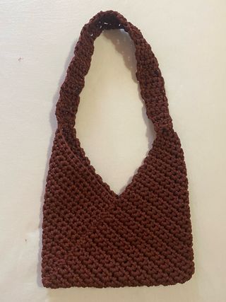 Borsa a spalla fatta a mano color bordeaux