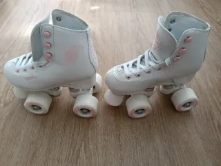 Patines artísticos blancos Oxelo 4 ruedas.Talla 31