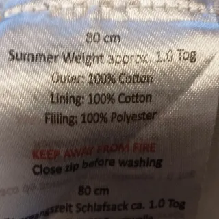 Slumbersac 80 cm tog 1