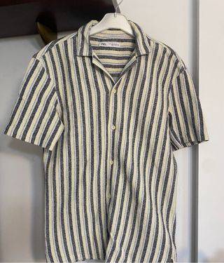 Camisa ZARA rayas gris y amarillo