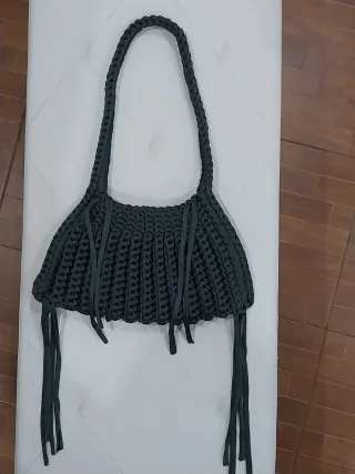 Borsa uncinetto verde