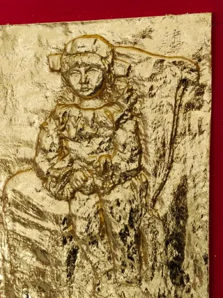 Pablo Picasso bassorilievo foglia oro