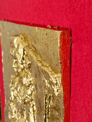 Pablo Picasso bassorilievo foglia oro