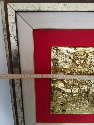 Pablo Picasso bassorilievo foglia oro