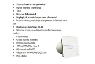 Extractor Cata E-100 GTH Serie Glass