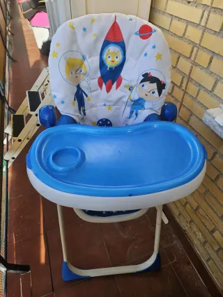 Cuna de bebé blanca y colchón,Trona Amaca y Regalo