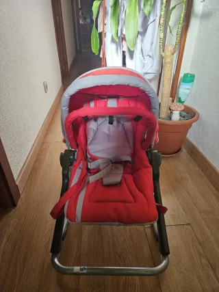 Cuna de bebé blanca y colchón,Trona Amaca y Regalo