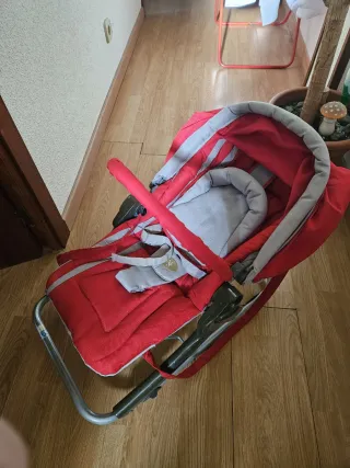 Cuna de bebé blanca y colchón,Trona Amaca y Regalo