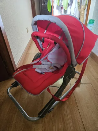 Cuna de bebé blanca y colchón,Trona Amaca y Regalo