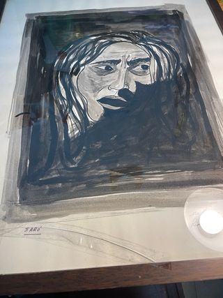 Quadro con volto espressivo