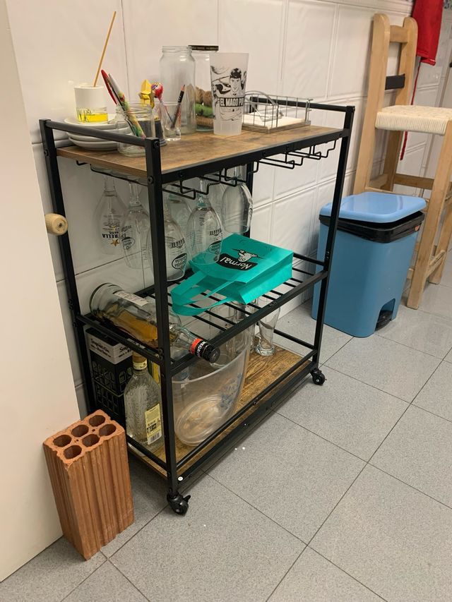 Carrito Bar Cocina Ruedas Madera Metal