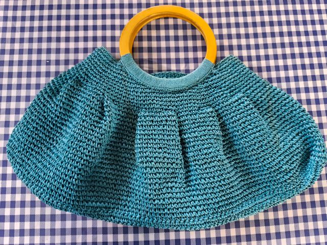 Bolso vintage asas redondas madera.