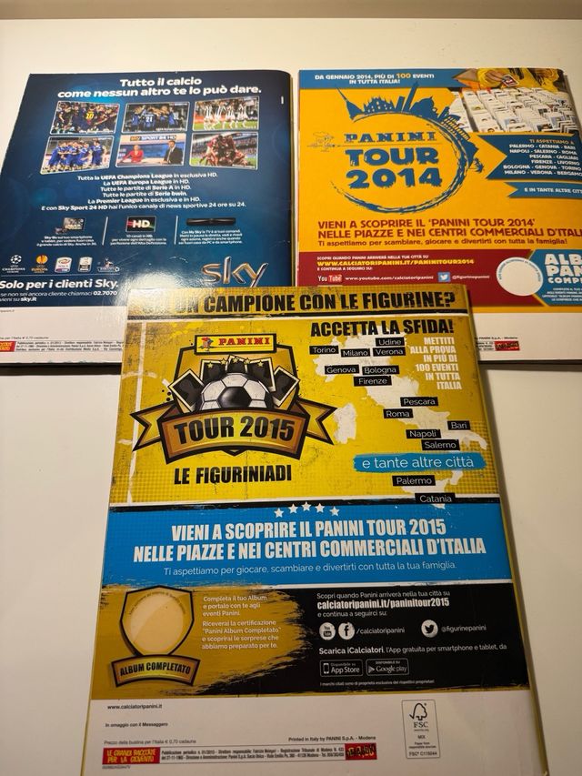 Lotto 3 Album Calciatori Panini 2012-2015