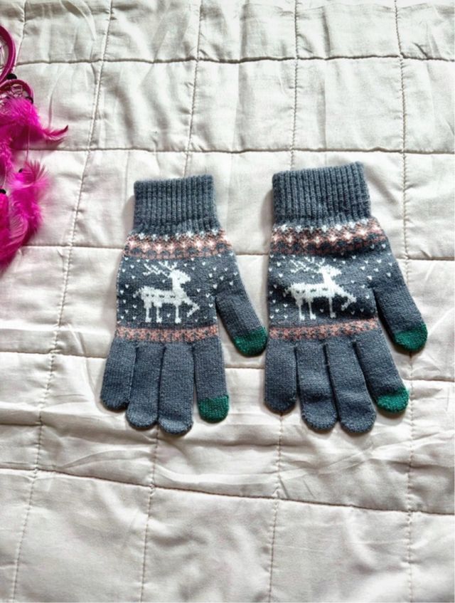 Guanti invernali con renne
