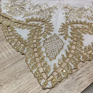 Pico de Manteleta de Fallera Dorado Bordado