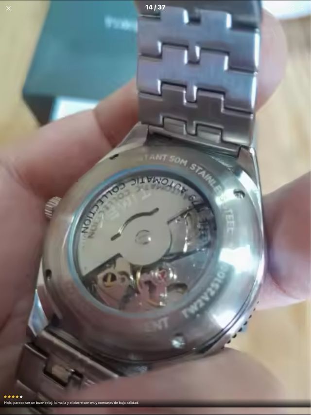 Reloj Timex Automático Negro y Rojo Miyota 8215.