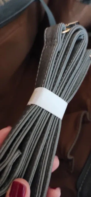 Borsa tote grigia con dettagli leopardati