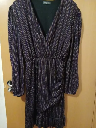 Vestido Lentejuelas Dorado y Morado Talla XL