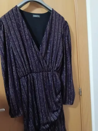 Vestido Lentejuelas Dorado y Morado Talla XL