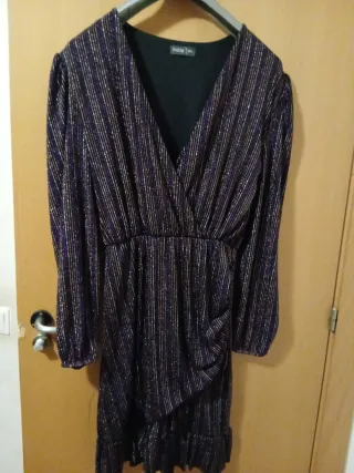 Vestido Lentejuelas Dorado y Morado Talla XL