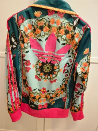 Sudadera Adidas Floral Verde y Rosa