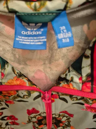 Sudadera Adidas Floral Verde y Rosa